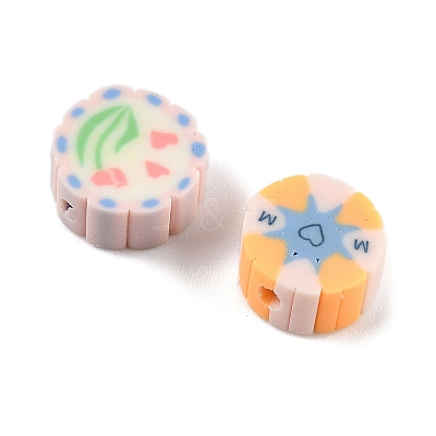 100Pcs 2 Styles Handmade Polymer Clay Beads CLAY-FP0001-11B-1