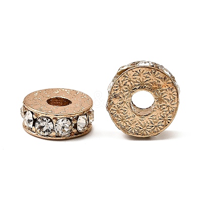 Rack Plating Flat Round Alloy Rhinestone Beads RB-D293-02LG-1
