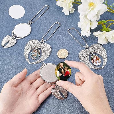 4 Sets 2 Style  Alloy Pendant Decoration Cabochon Settings AJEW-FH0002-02-1