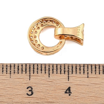 925 Sterling Silver Micro Pave Clear Cubic Zirconia Fold Over Clasps STER-P060-41G-1