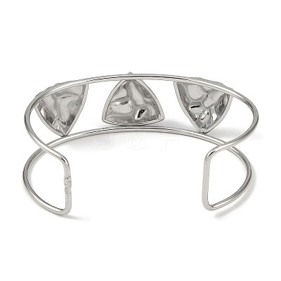 Non-Tarnish 304 Stainless Steel Wide Textured Open Cuff Bangles BJEW-Q348-05P-04-1