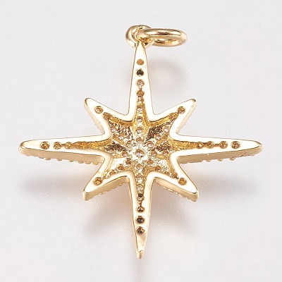 Brass Micro Pave Cubic Zirconia Pendants ZIRC-E145-52G-1