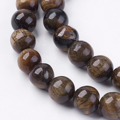 Natural Tiger Eye Round Bead Strands X-G-R200-10mm-1