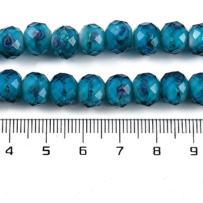Handmade Gold Sand Lampwork Beads Strands LAMP-R141-10mm-26-1
