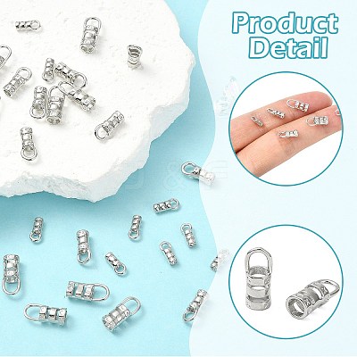 30Pcs 3 Styles Brass Cord End FIND-CJ0004-71-1
