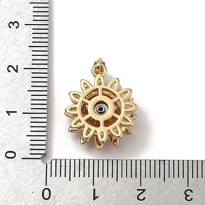 Brass Micro Pave Clear Cubic Zirconia Pendants KK-B138-03G-1
