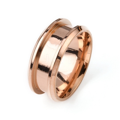 201 Stainless Steel Grooved Finger Ring Settings RJEW-WH0009-03C-RG-1