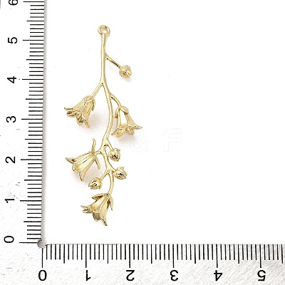 Three-Dimensional Flower Brass Pendants KK-V006-02G-01-1