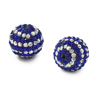 Stripe Pattern Polymer Clay Rhinestone Beads CLAY-NH0001-01J-1