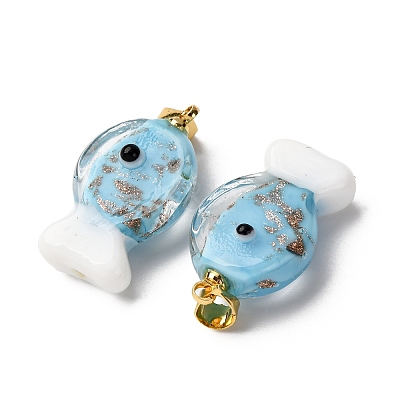 Handmade Lampwork Pendants LAMP-A007-01G-04-05-1