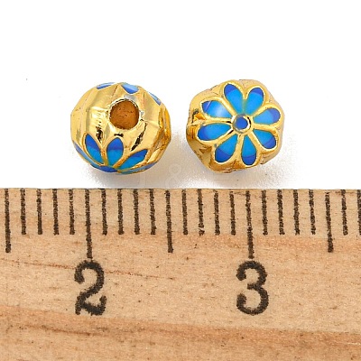 Rack Plating Brass Enamel Beads KK-P277-36G-02-1