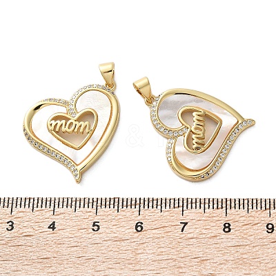 Brass Micro Pave Cubic Zirconia Pendants KK-U070-04C-G-1