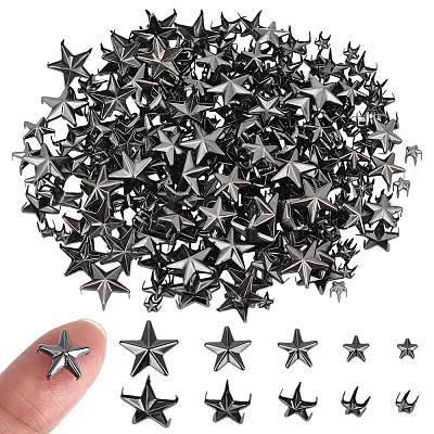 300Pcs 5 Styles Iron Studs Rivets IFIN-HY0001-13-1