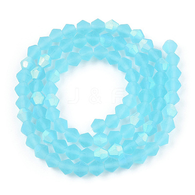 Imitate Austrian Crystal Bicone Frosted Glass Beads Strands GLAA-F029-TM4mm-A20-1