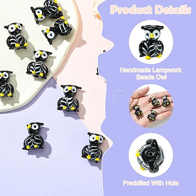 10Pcs Handmade Lampwork Beads Strands LAMP-CJ0002-08-1