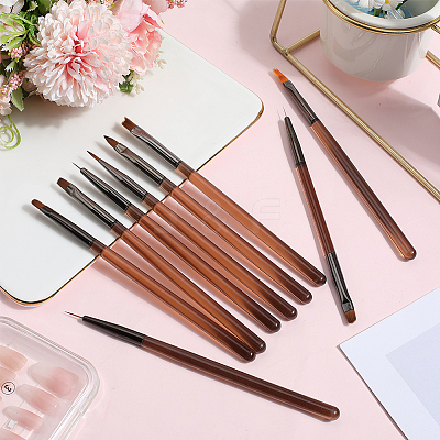 9Pcs 9 Styles Nail Art Brush Pens MRMJ-CP0001-47-1