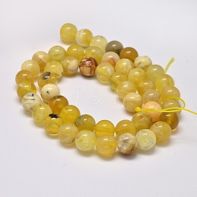 Natural Yellow Opal Round Bead Strands G-M296-02-8mm-1