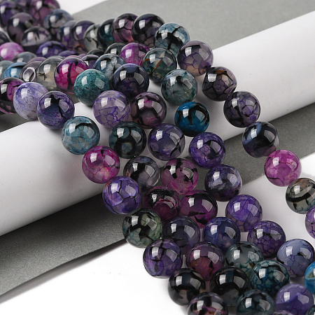 Natural Dragon Veins Agate Bead Strands G-NH0013-B01-02-1
