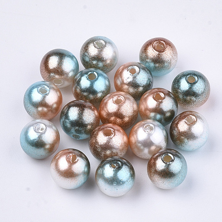 Rainbow ABS Plastic Imitation Pearl Beads OACR-Q174-6mm-09-1
