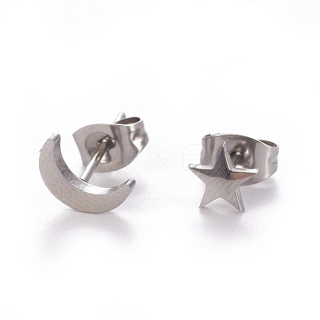 Tarnish Resistant 304 Stainless Steel Stud Earrings EJEW-F227-18P-1