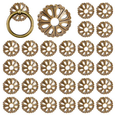 30Pcs Brass Bead Caps KK-FH0008-34AB-1