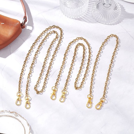 3Pcs 3 Sizes 304 Stainless Steel Cable Chain Purse Chains AJEW-BA00159-1
