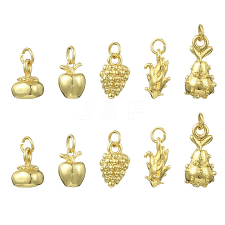 15Pcs 5 Styles Mixed Shapes Brass Pendants KK-CJ0004-44-1