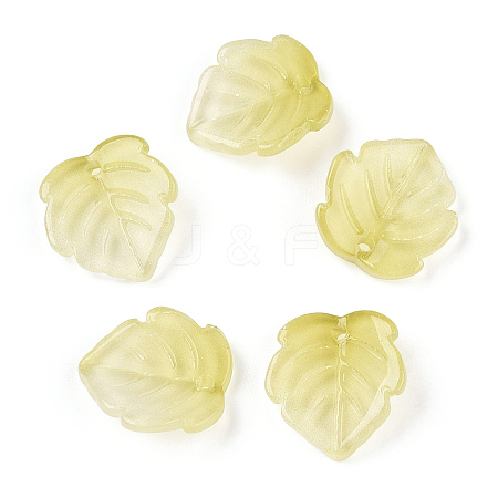 Baking Painted Transparent Glass Petal Beads DGLA-N004-03-1