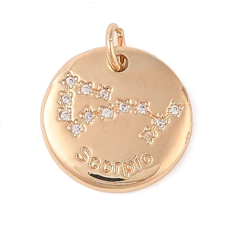 Brass with Clear Cubic Zirconia Pendants LS-KK-N256-24H-G-1