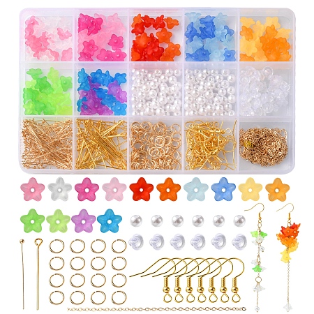 DIY DIY Flower Dangle Earrings Making Kit DIY-FS0004-40-1