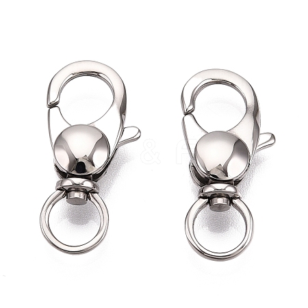 Tarnish Resistant Polished 316 Surgical Stainless Steel Lobster Claw Swivel Clasps STAS-R072-30-1