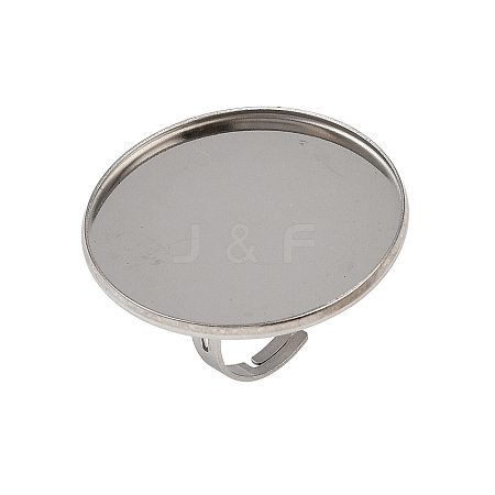 304 Stainless Steel Cuff Ring Components STAS-D372-06P-10-1