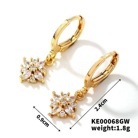 Fashionable Copper Inlaid Zircon Hoop Earrings UQ9075-7-1