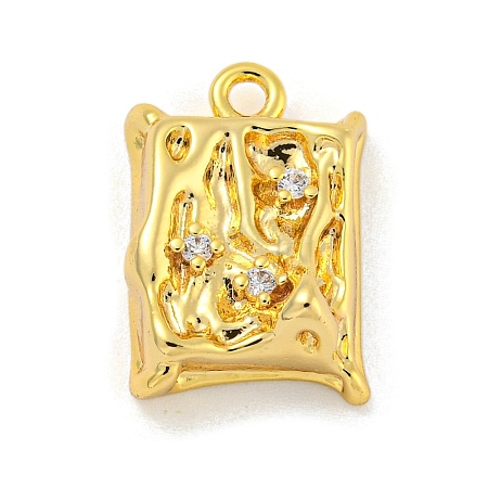 Brass Micro Pave Clear Cubic Zirconia Pendants KK-O008-01D-G-1