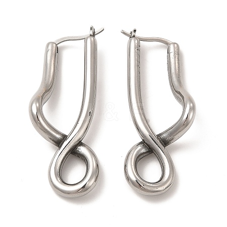304 Stainless Steel Twist Infinity Hoop Earrings for Women EJEW-P219-02P-1