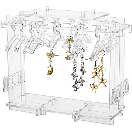 Assembled Transparent Acrylic Earring Display Stands EDIS-WH0021-12-1