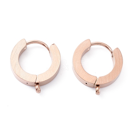 Ion Plating(IP) 304 Stainless Steel Huggie Hoop Earrings Findings STAS-I167-01A-RG-1