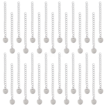 Unicraftale 50Pcs 304 Stainless Steel Curb Chain Extender STAS-UN0053-98-1