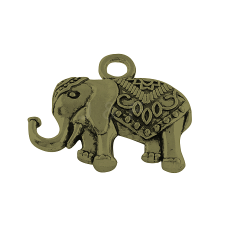 Elephant Tibetan Style Alloy Pendants TIBEP-R344-54AB-LF-1