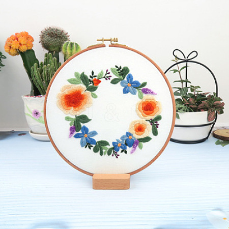 Flower Pattern DIY Embroidery Kit DIY-P077-114-1