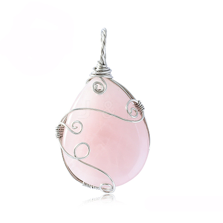 Natural Rose Quartz Big Pendants PW-WG20308-05-1