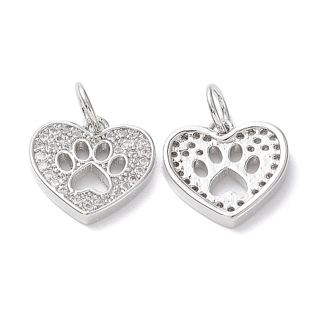Brass Micro Pave Cubic Zirconia Pendants KK-R148-01P-1