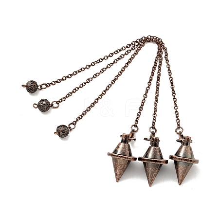 Brass Cable Chain Pointed Dowsing Pendulums HJEW-D004-04R-1