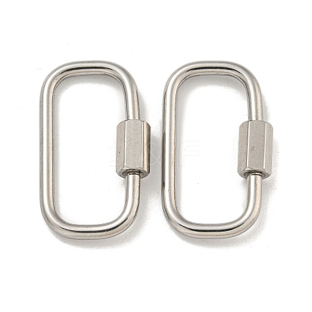 Non-Tarnish 304 Stainless Steel Screw Carabiner Lock Charms STAS-C092-05H-P-1