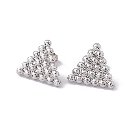 Non-Tarnish 304 Stainless Steel Triangle Stud Earrings for Women EJEW-E199-18P-1