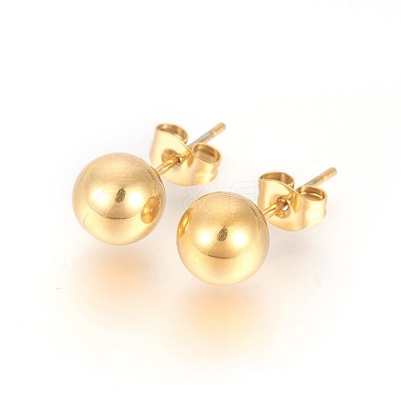 PVD Vacuum Plating 304 Stainless Steel Stud Earrings EJEW-E244-B01-G-1