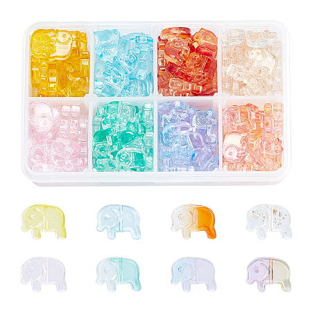 240Pcs 8 Style Transparent Spray Painted Glass Beads GLAA-FH0001-29-1