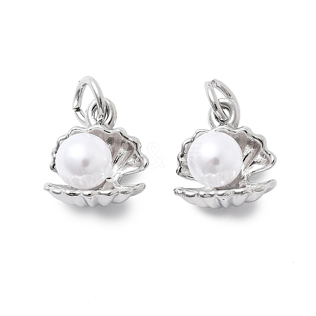 ABS Imitation Pearl Charms KK-D367-03G-1