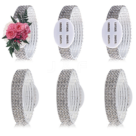 Plastic & Rhinestone Stretch Bracelets AJEW-WH20064-05-1
