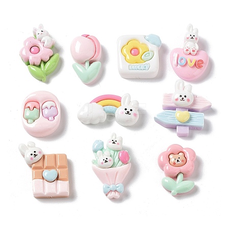Opaque Resin Cabochons X1-CRES-M026-12-1